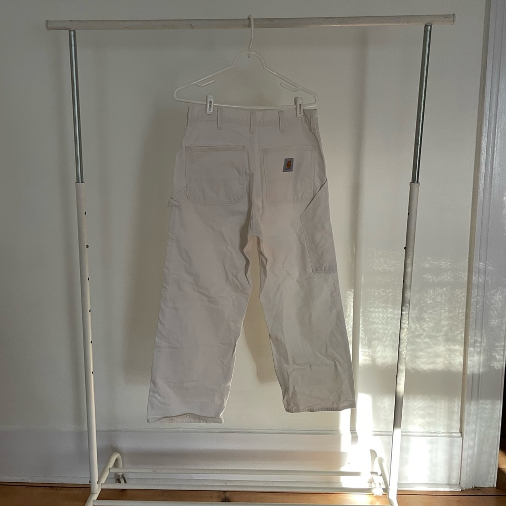White Carhartt painters cargo pants